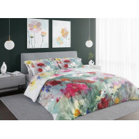 Saténové obliečky NOBILE Pastelové kvety - tyrkysové - 140x200 cm