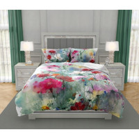 Saténové obliečky NOBILE Pastelové kvety - tyrkysové - 220x200 cm