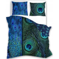 Saténové obliečky NOBILE Peacock - modré / zelené - 220x200 cm