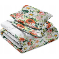 Saténové obliečky NOBILE Rozkvitnutá lúka - biele - 140x200 cm