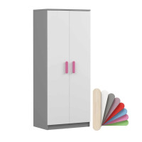 Šatníková skriňa SMYK 80 - šedá/biela (viac variant)