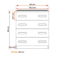Komoda SCOUT - dub sonoma/biela (viac variant)