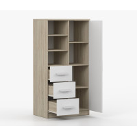 Regál SCOUT - dub sonoma/biely (8 variant)