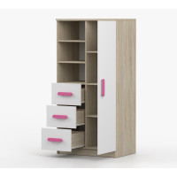 Regál SCOUT - dub sonoma/biely (viac variant)