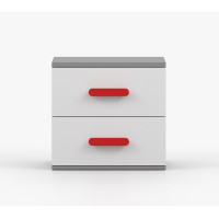 Nočný stolík SCOUT - šedý/biely (8 variant)