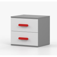 Nočný stolík SCOUT - šedý/biely (8 variant)