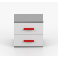 Nočný stolík SCOUT - šedý/biely (8 variant)