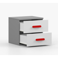 Nočný stolík SCOUT - šedý/biely (8 variant)