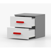 Nočný stolík SCOUT - šedý/biely (8 variant)