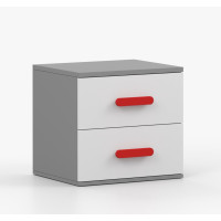 Nočný stolík SCOUT - šedý/biely (8 variant)