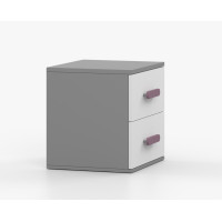 Nočný stolík SCOUT - šedý/biely (8 variant)