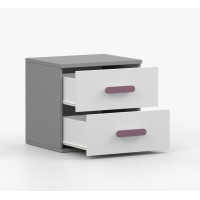 Nočný stolík SCOUT - šedý/biely (8 variant)