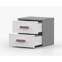Nočný stolík SCOUT - šedý/biely (8 variant)