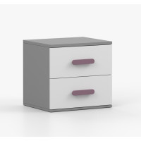 Nočný stolík SCOUT - šedý/biely (8 variant)