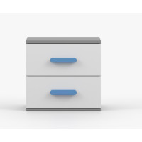 Nočný stolík SCOUT - šedý/biely (8 variant)