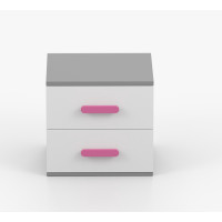 Nočný stolík SCOUT - šedý/biely (viac variant)