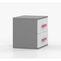 Nočný stolík SCOUT - šedý/biely (viac variant)