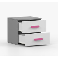 Nočný stolík SCOUT - šedý/biely (viac variant)