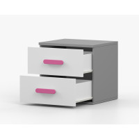 Nočný stolík SCOUT - šedý/biely (viac variant)