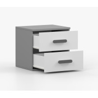 Nočný stolík SCOUT - šedý/biely (8 variant)