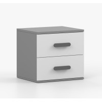 Nočný stolík SCOUT - šedý/biely (8 variant)