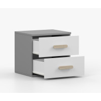 Nočný stolík SCOUT - šedý/biely (8 variant)
