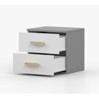 Nočný stolík SCOUT - šedý/biely (8 variant)