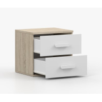 Nočný stolík SCOUT - dub sonoma/biely (8 variant)