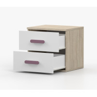 Nočný stolík SCOUT - dub sonoma/biely (8 variant)