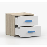 Nočný stolík SCOUT - dub sonoma/biely (8 variant)