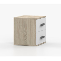 Nočný stolík SCOUT - dub sonoma/biely (8 variant)