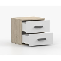 Nočný stolík SCOUT - dub sonoma/biely (8 variant)