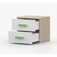 Nočný stolík SCOUT - dub sonoma/biely (8 variant)