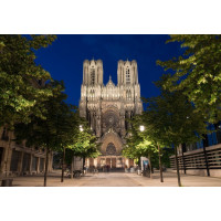 BLUEBIRD Puzzle Katedrála v Remeši za súmraku 1000 dielikov