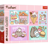 TREFL Puzzle Pusheen: Zoznámte sa s Pusheen 4x250 dielikov