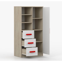 Regál SCOUT - dub sonoma/biely (8 variant)