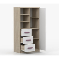 Regál SCOUT - dub sonoma/biely (8 variant)