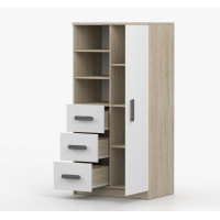 Regál SCOUT - dub sonoma/biely (8 variant)