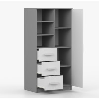 Regál SCOUT - šedý/biely (8 variant)