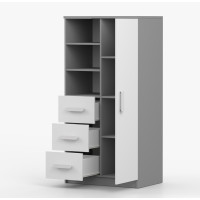 Regál SCOUT - šedý/biely (8 variant)