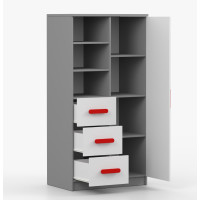 Regál SCOUT - šedý/biely (8 variant)