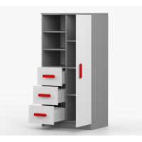 Regál SCOUT - šedý/biely (8 variant)