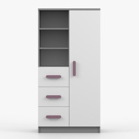 Regál SCOUT - šedý/biely (8 variant)