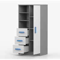 Regál SCOUT - šedý/biely (8 variant)