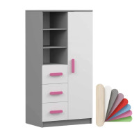 Regál SCOUT - šedý/biely (viac variant)