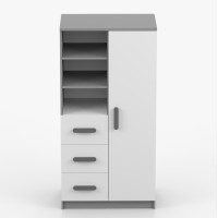 Regál SCOUT - šedý/biely (8 variant)