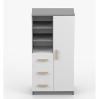 Regál SCOUT - šedý/biely (8 variant)