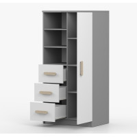 Regál SCOUT - šedý/biely (8 variant)