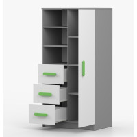 Regál SCOUT - šedý/biely (8 variant)