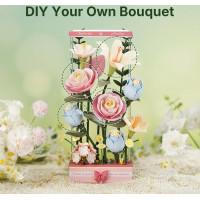 ROBOTIME Roker Floral Art: 3D puzzle Svetloružová kamélia 37 dielikov